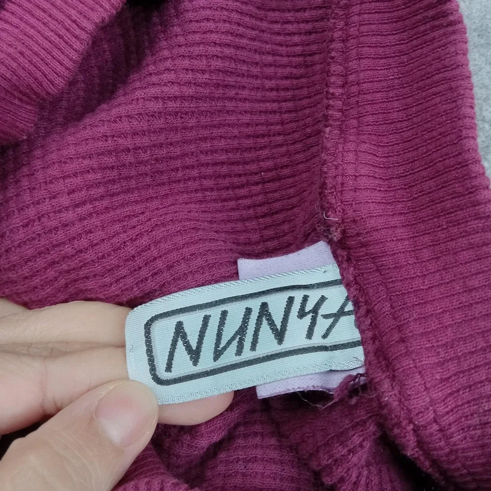 NUNYA Sweater Vest Mens XXL Red‎ Plaid Waffle Knit Nunya Business Funny Logo